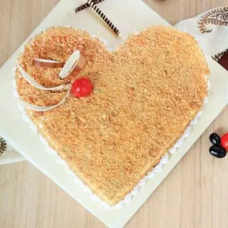 heart shape premium butterscotch cake 