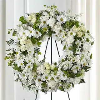 Beautiful Wreath of white exotic flowers 