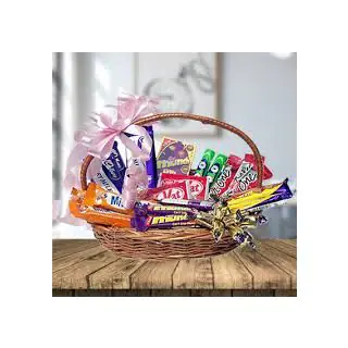 Beautiful Basket Arrangement of 30 assorted chocolates 
