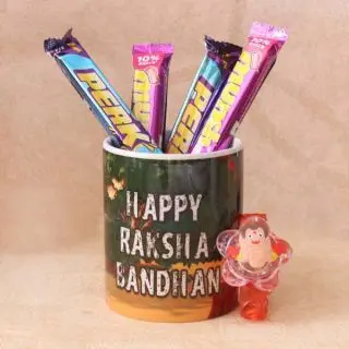 chhota bheem rakhi with 2 perk, 2 much in photo mug 