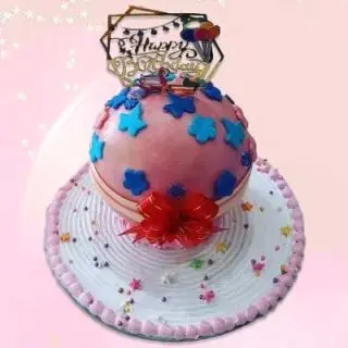 Half kg pinata round shape cake in strwberry flavour 