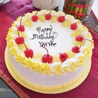 pineapple fresh cream cool anniversary cake 