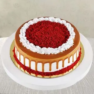  red velvet caramel anniversary cake 