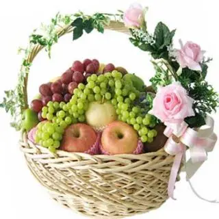 Seasonal 5 kgs Mix fruit Basket with Flowers