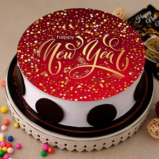 new year photo theme cake 