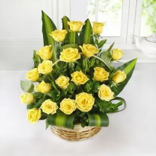 Basket of 50 Yellow roses