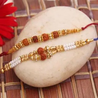 Set of 2 rudraksh rakhi 