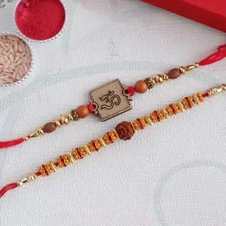 Set of 2 rudrakshs rakhis