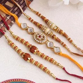 set beautiful of 5 Rakhis 