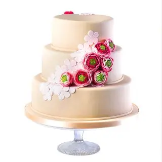 3 tier Caramel cake of 5 kg with floral designing