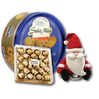 Box Of Cookies, 24 pcs Ferrero Rocher Chocolates With Santa Clause Toy